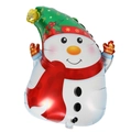 Palloncino natalizio in alluminio a forma di pupazzo di neve con sciarpa e cappello - Pupazzo di Neve / Bianco