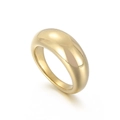 Anillo de banda ancha dorada minimalista con acabado pulido liso y diseño de líneas - US 6 / Banda Ancha Lisa (KR105223-LK)