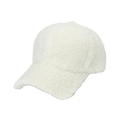 Berretto da baseball bianco in lana di agnello per l'inverno con calda trama di peluche - Bianco