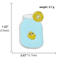 Cute lemon jar enamel pin featuring a yellow ghost inside, size 2.6cm by 1.7cm - Lemon Jar (A00735)