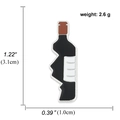 Cartoon wine bottle enamel pin in black and brown with precise product size and weight specs - Wine Bottle (A00737)