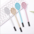 Tennis racket shaped pens set in metallic gold silver blue and pink colors - Racket Shape
