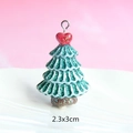 Macro shot of resin Christmas tree pendant with glitter finish and 2.3x3cm size marker - Style 2-Glitter Green Christmas Tree
