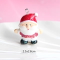 Macro shot of 2.5x2.8cm resin Santa Claus pendant with glitter and metal ring - Style 38-Glitter Santa Head