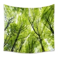 Bohemian tapestry featuring a lush green forest canopy view for room wall decoration - 73x95cm (Brushed Fabric) / Forest Treetops (GT111002)