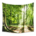 Bohemian forest tapestry with sunlit green trees printed on lightweight polyester fabric - 73X95CM (Cross-border Brushed) / Sunny Forest Secret Realm (GT330074)