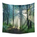 Bohemian forest tapestry featuring morning sunlight through trees for wall decor - 73X95CM (Cross-border Brushed) / Forest Morning Tyndall Light (GT330077)