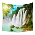Arazzo bohémien con cascata nella foresta in tessuto poliestere di alta qualità - 180x230cm (Tessuto Spazzolato) / Grande paesaggio con cascata(GT110041)