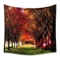 Bohemian wall tapestry featuring a deep autumn red leaf tunnel landscape design - 73X95CM (Cross-border Brushed) / Late Autumn Red Foliage Tunnel(GT330088)