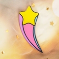 Broche kawaii en forme d'étoile filante jaune avec queue arc-en-ciel pour sacs - 02 Licorne Arc-en-ciel