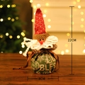 Weihnachts-Geschenkbeutel aus Leinen mit Weihnachtsmann-Motiv, 22cm festliche Tasche - Weihnachtsmann