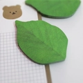Note adesive a forma di foglia verde con trama dettagliata delle venature fogliari - Foglia Verde
