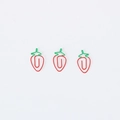 Three creative strawberry shaped metal paper clips in red and green colors - Strawberry / 10 Pcs