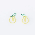 Creative lemon fruit shaped paper clips in yellow and green plastic coated metal - Pear / 10 Pcs
