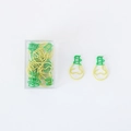 Creative yellow and green pineapple-shaped paperclips in a clear plastic storage box - Light Bulb / 10 Pcs
