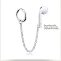 Silver anti-lost earring chain for wireless headphones made of durable stainless steel - Style 6 Ear Loop