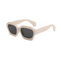 Occhiali da sole beige alla moda con montatura spessa quadrata e lenti scure in stile retrò - Montatura Rosa Pesca Lenti Grigie