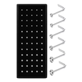 L-shaped stainless steel nose stud set with crystal gems in a black display storage box - White L-Shape 60Pcs/Box-1.5/2.0/2.5mm