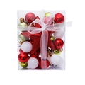 30-piece Christmas ball set with red tree star topper in a luxury gift box packaging - Red Green White