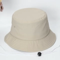 Quick-dry beige sun bucket hat with adjustable chin strap for outdoor protection - S 56CM / Beige