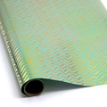 Mint green gift wrapping paper roll with metallic gold chevron pattern for Christmas - Green Base Wavy