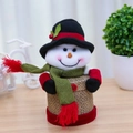 Weihnachts-Schneemann-Geschenkkrug mit Plüschstrick und gewebtem Boden für Festdekoration - Weihnachtsschneemann Stil