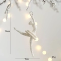 Sparkly silver ballerina angel ornament with glitter finish for Christmas tree decor - Ballet Girl Style A