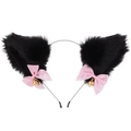 Solid Black Pink Bow