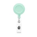Light green retractable badge reel made of durable ABS plastic with metal snap clip - Green
