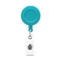 Teal ABS retractable badge reel with sturdy metal belt clip and snap strap for ID cards - Blue