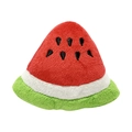 Watermelon plush dog squeaky toy with embroidered seeds and soft fabric finish - Triangle Watermelon