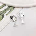 Silberner Cocktailglas-Anhänger mit Zitronenscheibe für DIY-Schmuckherstellung - Antik Silber Saftglas