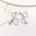 Silver stethoscope heart-shaped charms for DIY jewelry making necklace components - Stethoscope Style 2
