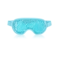 Light blue PVC gel bead eye mask with elastic strap for cold and hot therapy - Sky Blue