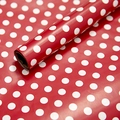 Polka dot red Christmas gift wrapping paper with glossy finish for festive presents - Dot