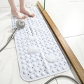 Rutschfeste weiße PVC-Badematte mit Saugnäpfen und Massagestruktur für das Badezimmer - 40*100CM / Weiß