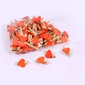 Mini wooden photo clips with red heart decoration in a multi-piece package for DIY decor - Orange Heart