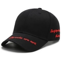 Black baseball cap with red 'Streets are ours' embroidery in street style - Adjustable / Black with Red