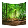 Bohemian forest landscape tapestry featuring lush green trees and warm fallen leaves - 73X95CM (Cross-border Brushed) / Dense Forest Light & Shadow (GT330071)