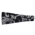 Elastic yoga headband featuring a classic black and white paisley print with a wide-width design - Black White Paisley