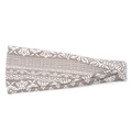 Bohemian paisley print headband in grey and white with elastic breathable fabric - Grey White Paisley Geometric