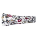 Elastic yoga headband with floral and bird print in white, red and yellow tones - White Floral Bird