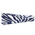 Deep blue and white zebra striped wide yoga headband made of high-stretch fabric - Navy White Zebra