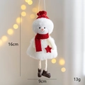 Ciondolo pupazzo di neve in peluche con cappello rosso per decorazioni natalizie - Pupazzo di neve