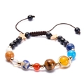 Bracciale fatto a mano sistema solare otto pianeti con pietre naturali e corda regolabile - Stile Otto Pianeti 1