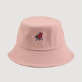 Detailed embroidery of a watermelon popsicle on a pink cotton bucket hat - M(56-58cm) / Light Pink