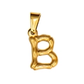 18K gold plated stainless steel letter B pendant with bamboo texture design - Letter B