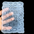 Translucent silicone mold featuring 26 alphabet letters for DIY UV resin jewelry - 26 English Letters and Punctuation