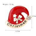 Weihnachtsmütze Brosche mit Emaille in Rot und Gold, Größe 4,5x3,8cm, Gewicht 12,6g - XZ5002 Weihnachtsmütze