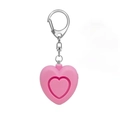 Allarme personale rosa a forma di cuore con portachiavi e suono ad alto decibel - Rosa